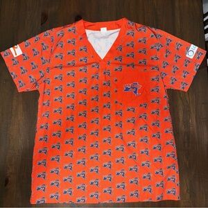 Syracuse Mets Scrub Top All Over Print 93Q Women’s Size Large Extremely Rare!